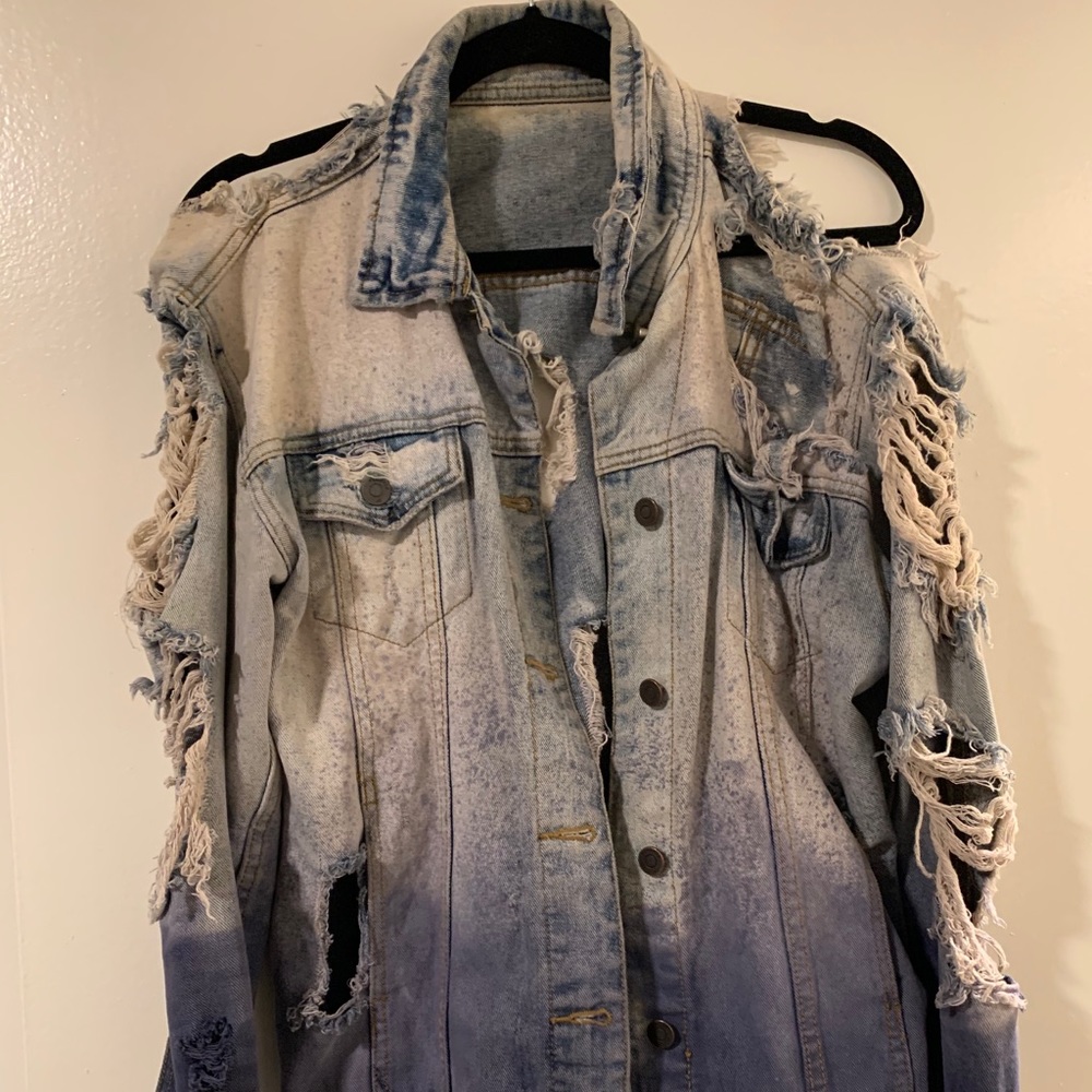Custom Dyed Distressed Pistola Denim Jacket